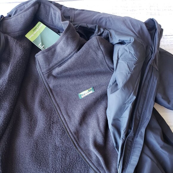 NEW 2X L.L. Bean Womens Black Sweater Fleece 3 In 1 Black Jacket! 2 Pieces! - Picture 10 of 14